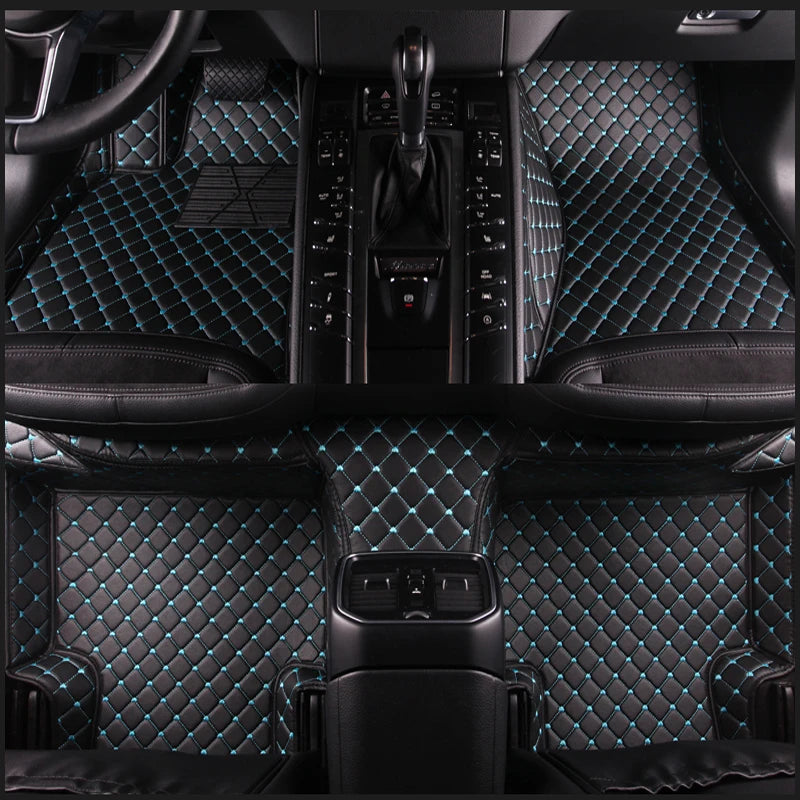 100% Fit Custom Leather Car Floor Mats For Most Car Models Full Carpet Set Interior Accessories protection Automobile Cushion Vue