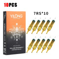 10Pcs Yellow Dragonfly Tattoo Cartridge Needles RL RM RS M1 Safe Disposable for Tattoo Machine Pen Accessories Supplies Vue 7RS