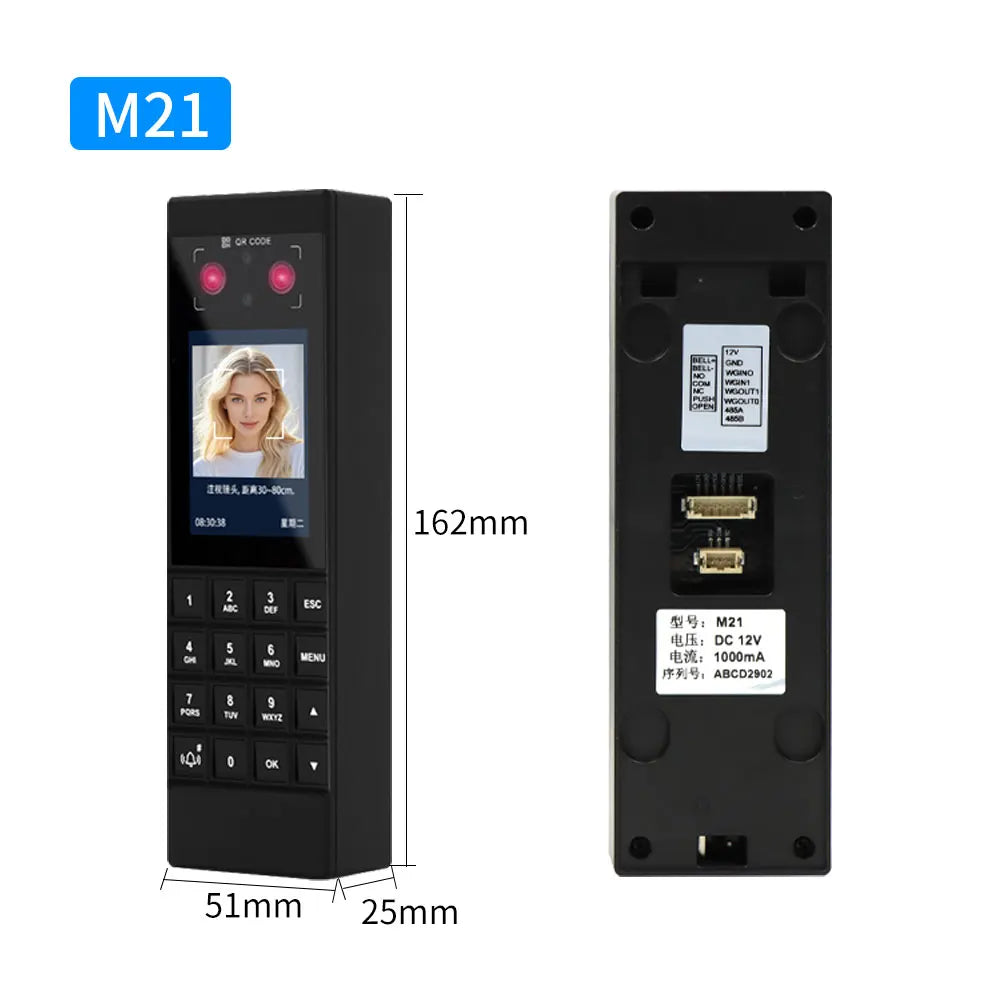 Bluetooth Palmar Vein New Design Attendance For APP Management Office Building USB export record 3000 Fingerprint Password Vue