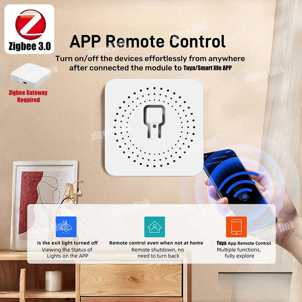 WiFi Zigbee3.0 Dual Mode Mini Smart Switch 2-Way Control Timer Relay Module DIY Light Interruptor Support Alexa Google Alice Vue