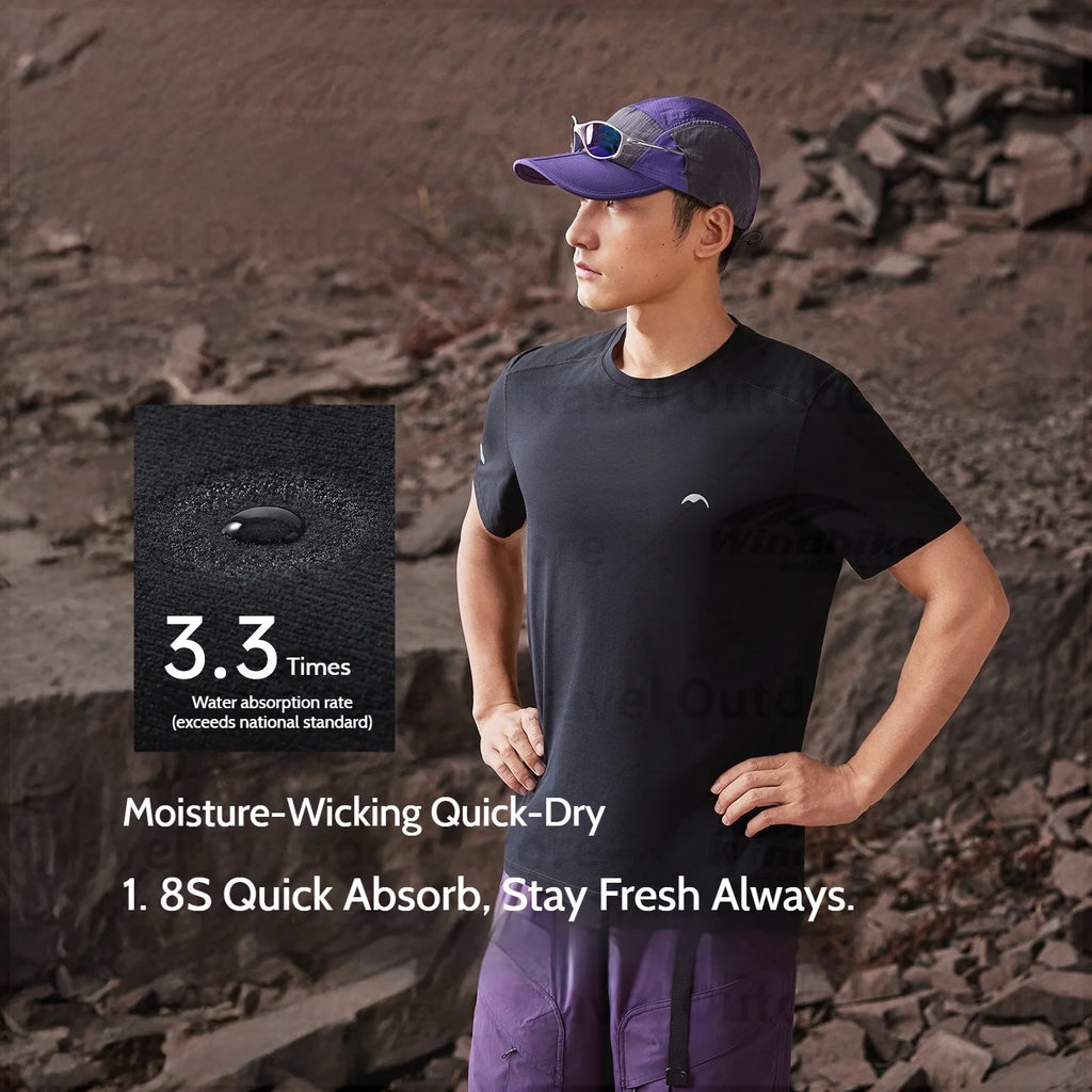 Naturehike Men's Quick-Dry Hiking T-Shirt | Breathable Gym Top Men's Hiking T-Shirt Vue