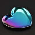 1Pc Metal Storage Tray Gold Gradient Jewelry Rhinestone Nail Art Tips Plate Heart Display Manicure Salon Tools Vue Color titanium