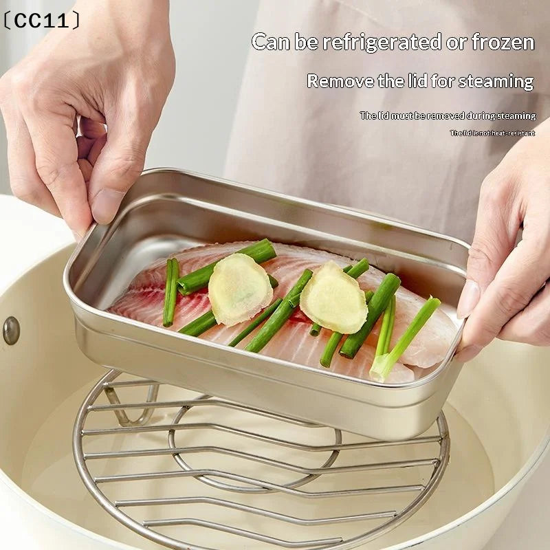 Portable 304 Stainless Steel Lunch Box Reusable Sealed Leak Proof