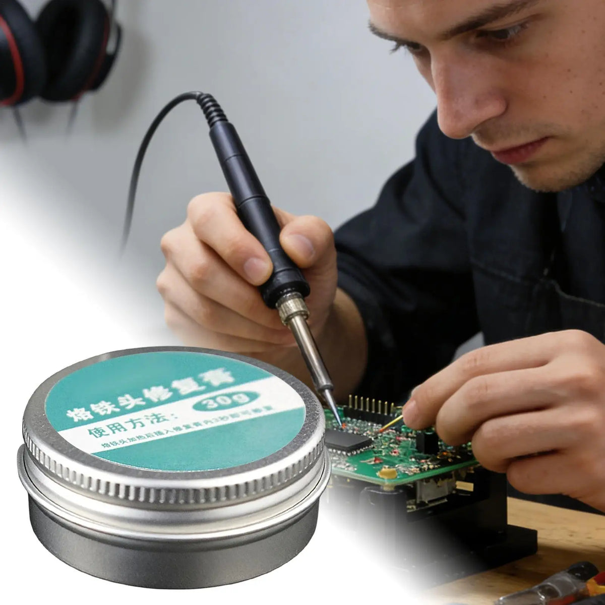 6/16g/30g Soldering Iron Tip Refresher Non-stick Tin Solder Cream Clean Paste Oxide Solder Iron Tip Refresh Tip Tinner Activator Vue