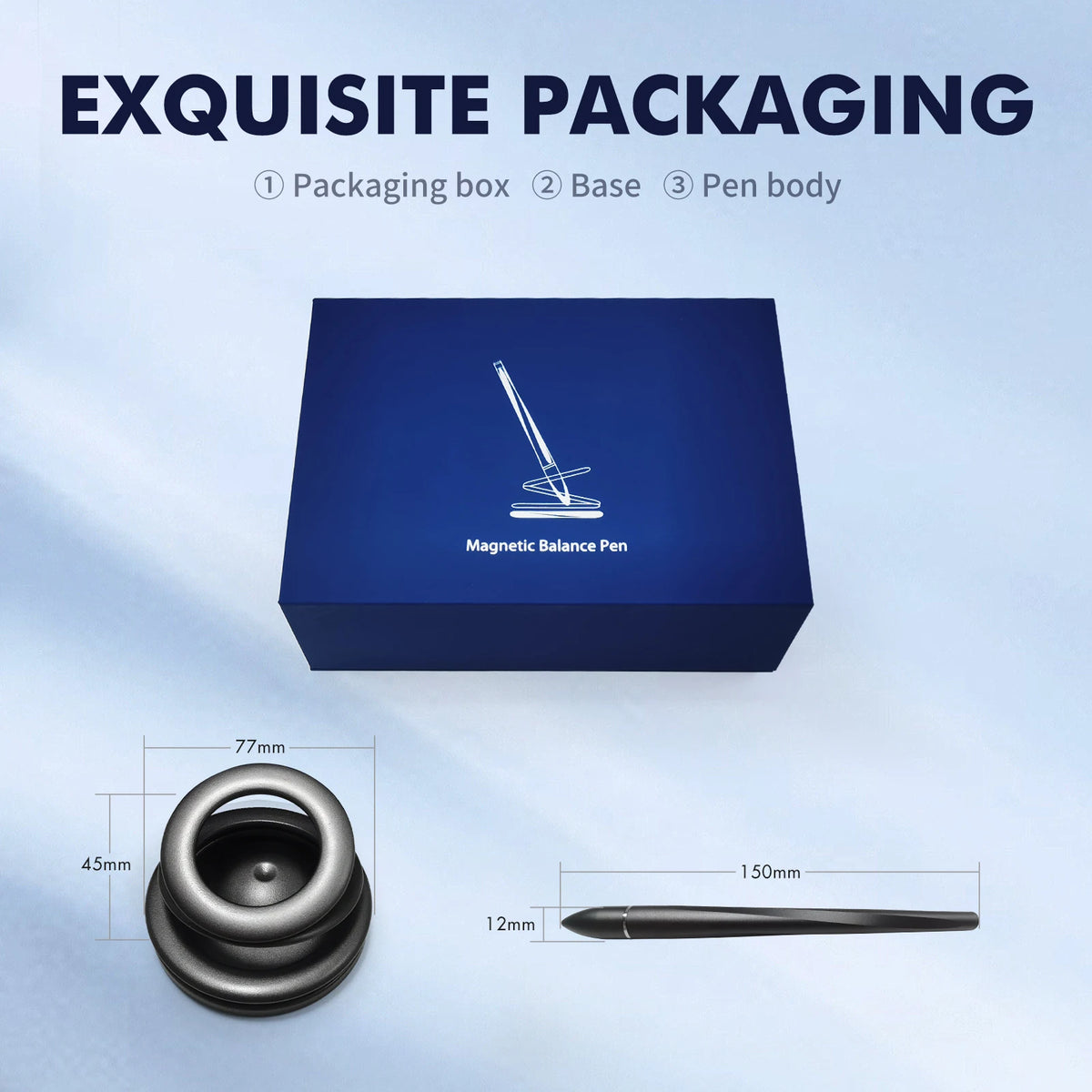 Black Magnetic Levitating Pen Not Fall Down Self-standing Pen Business Gift Magnetic Suction Stationery Signature Pen Gift Box Vue