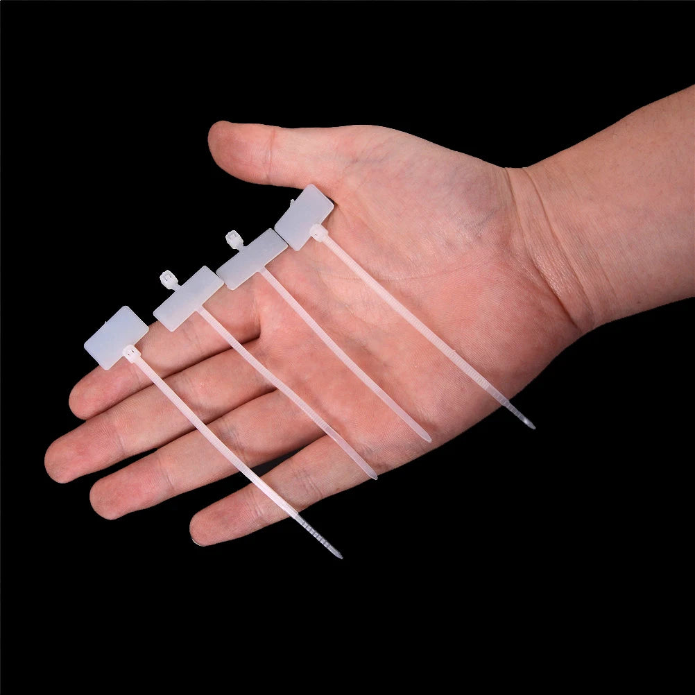 100Pcs Self-Locking Nylon Tie Tags RJ45 RJ12 Wire Power Cable Label Mark Tags Vue