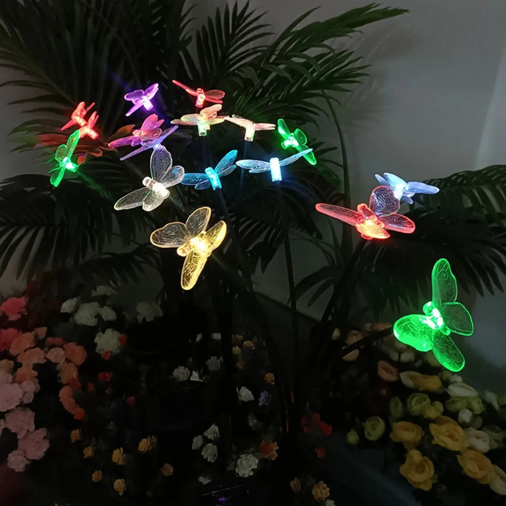 1PC 6LED Outdoor Solar Butterfly Garden Floor Light, Suitable for Garden, Courtyard, and Landscape Decoration Vue