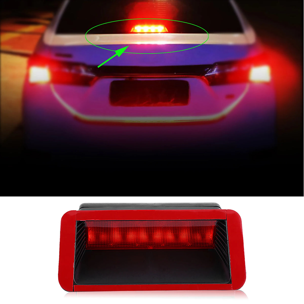 5-LED 12V Car High-Mount Third Brake Tail Parking Signal Light Automotive Accessory Vue