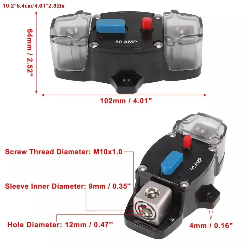 Alloy Material Manual Reset Circuit Breaker Bakelite Wood Short Circuit Protection Audio Inline Fuse Block Holders Durable Safe Vue
