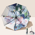 UV Protection Double-layered Sun Umbrella Floral Print Sun Protection Reverse Sun Umbrella Foldable with Storage Bag Vue Style B 8K Iron