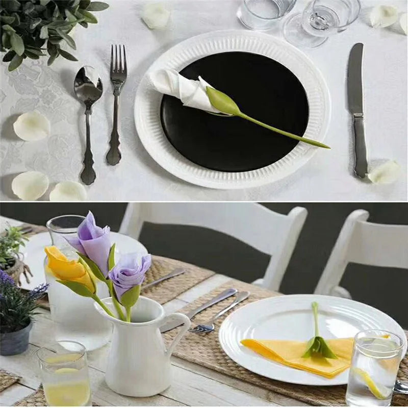 1-32PCS Floral Napkin Perfect Centerpiece for Wedding Tables Stylish Everyday Dining Decor Accessories Durable for Home Kitchen Vue