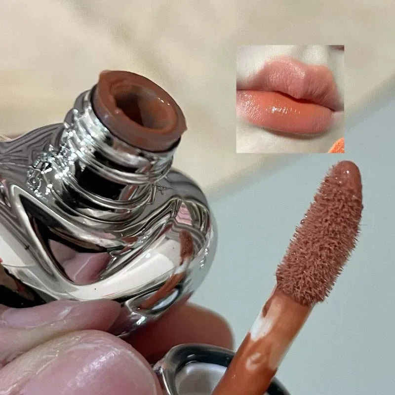Silver Heart Lipstick Velvet Matte Blush Mud Clay Lip Gloss Lip & Face Liquid Lip Tint Cream Pigment Long Lasting Silky Cosmetic Vue