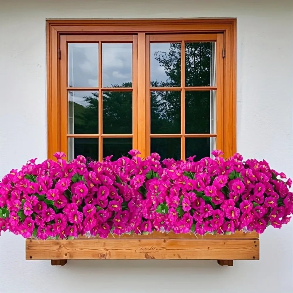 Plastic Artificial Morning Glory Flowers Lifelike UV Resistant Morning Glory Branch Vibrant Colors Spring Theme Vue