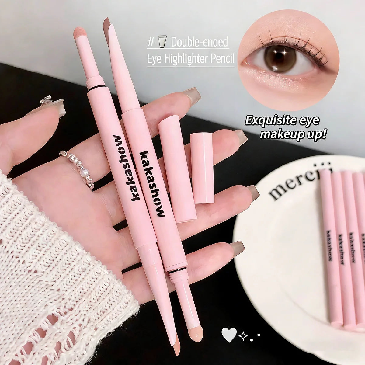 Meniscus Double-end Lying Silkworm Eyeliner Pencil Diamond Glitter Matte Aegyosal Pen Brightening Cream Shadow Highligher Makeup Vue