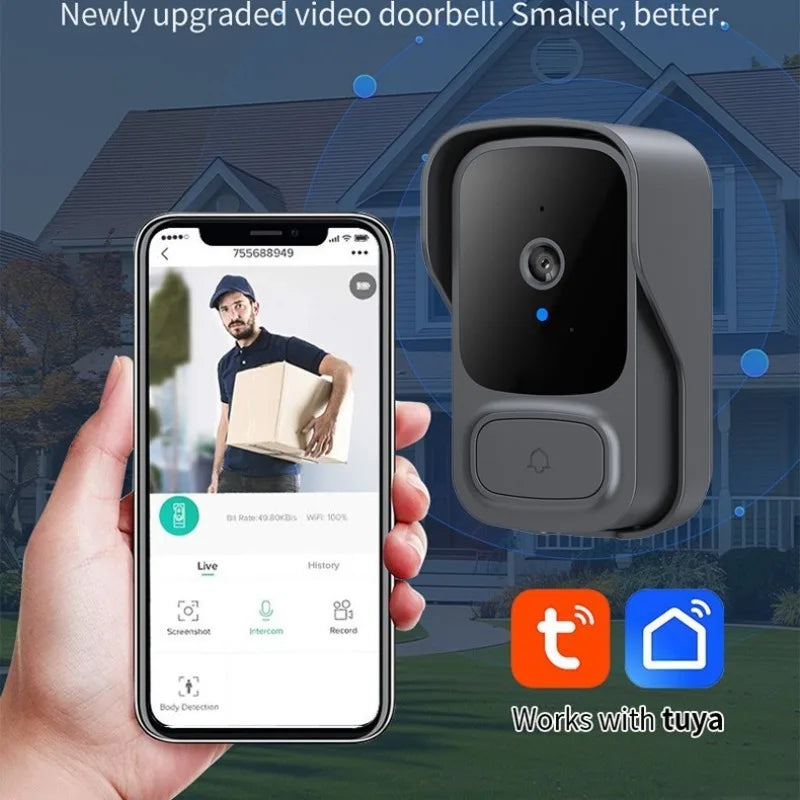 Smart Wireless Video Doorbell Camera Alarm Security Remote Monitoring Two-Way Intercom High Definition Night Vision for Home Vue