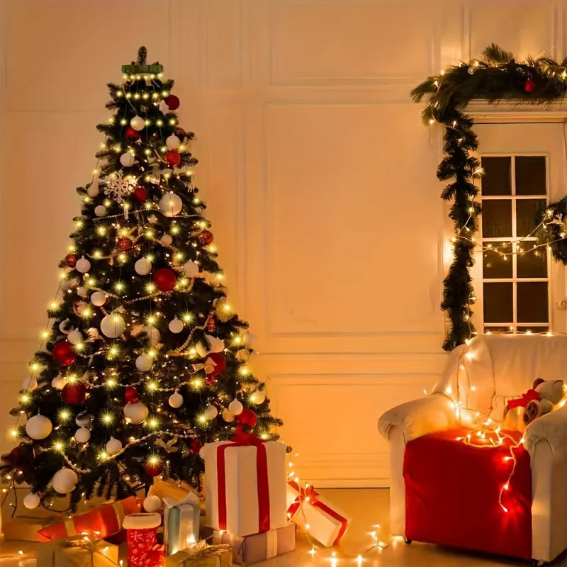 Christmas Tree Waterfall Lights-400/320High-Brightness LEDsUSB&Remote Control,8Lighting Modes Indoor/Outdoor Christmas TreeDeco Vue