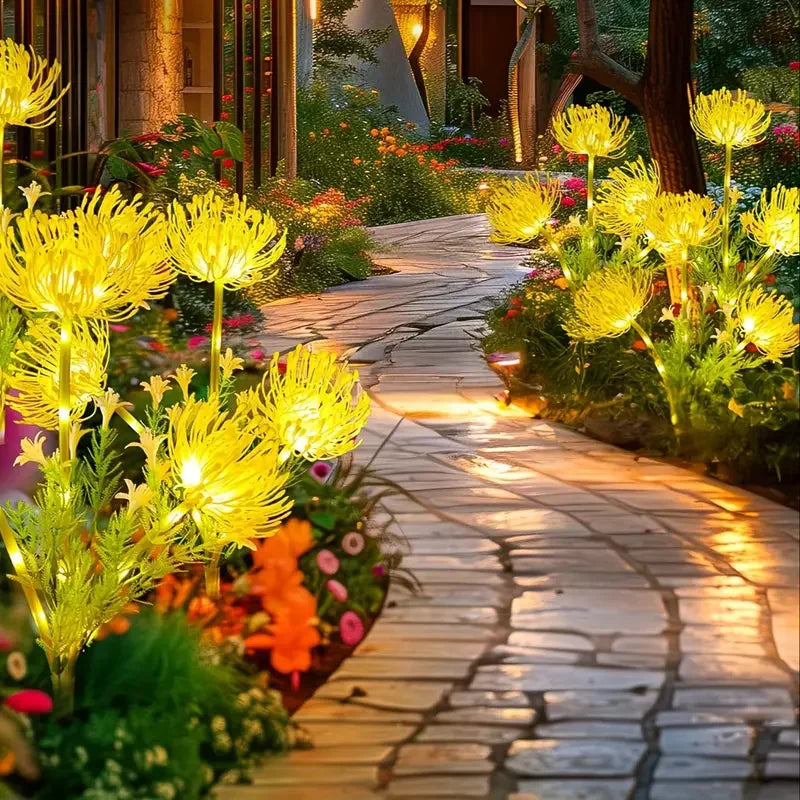Solar Garden Lights Solar Flowers Lights with Glowing Flowers Solar Panel, Solar Lights Outdoor for Garden Decoration Yard Vue