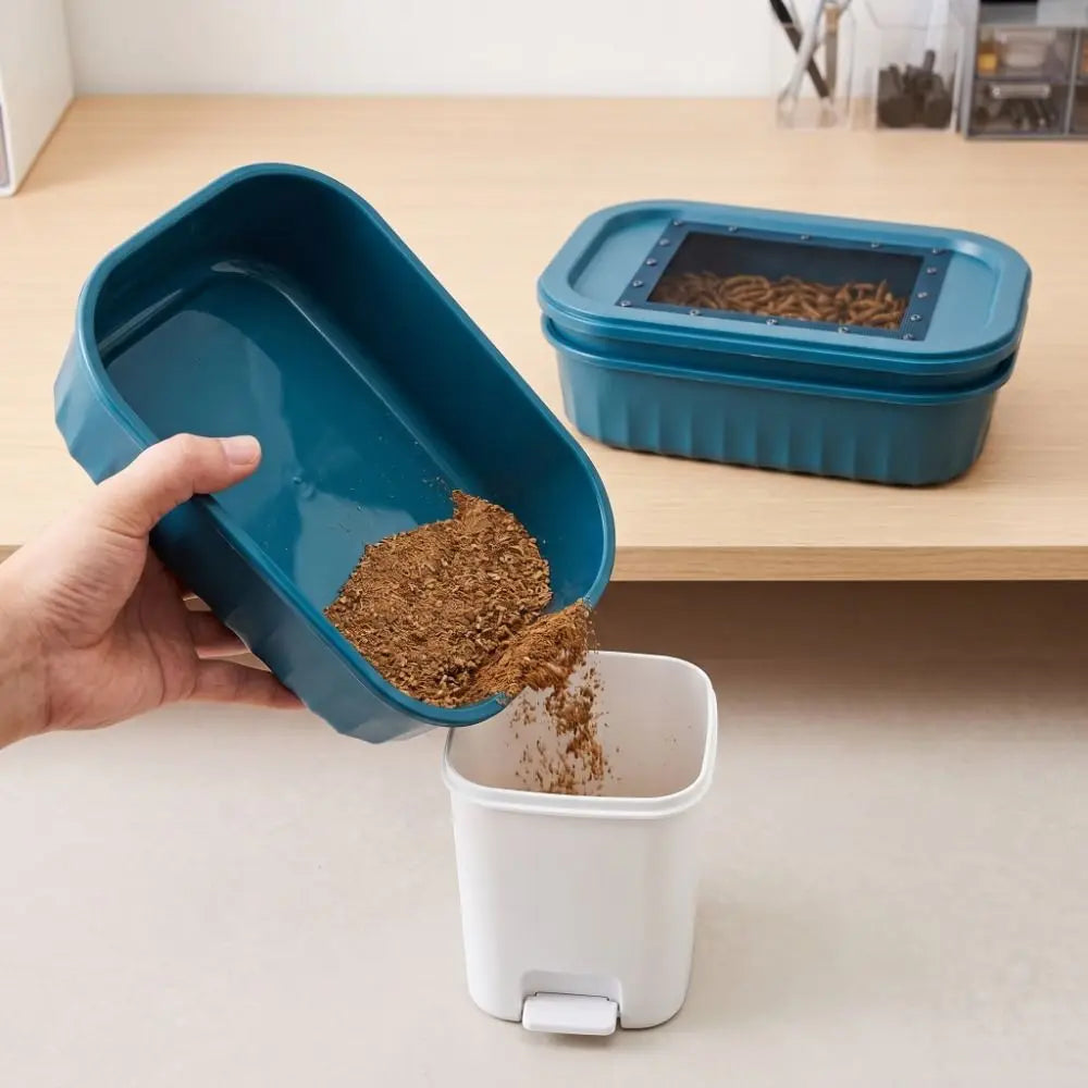 2-Layer Mealworm Feeding Box Breathable Filter Screen Mealworm Breeding Kit Large Capacity Anti-escape Insect Observation Box Vue