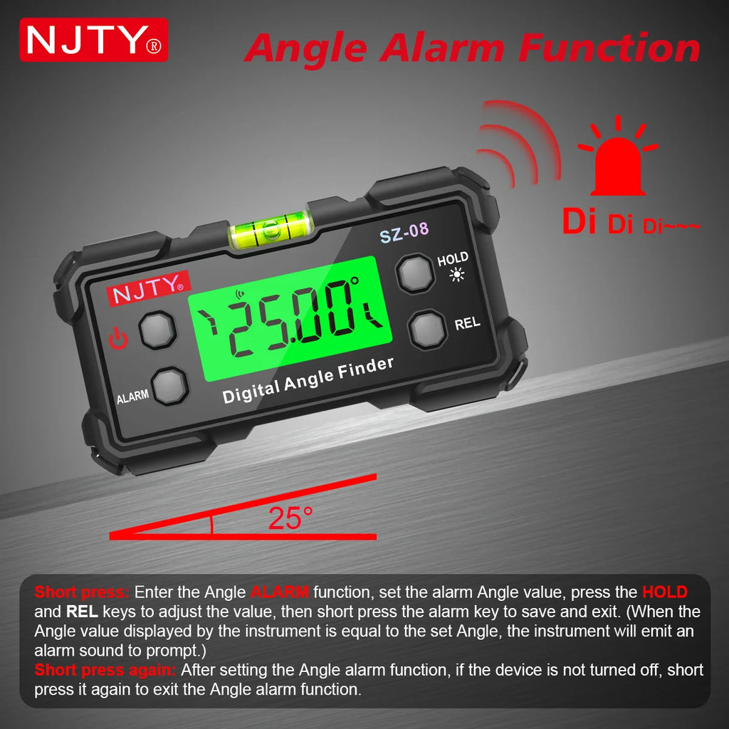 Digital Angle Gauge With Level Bubble Magnetic Electronic Protractor Inclinometer Goniometer Angle Finder Level Box DIY Tools Vue
