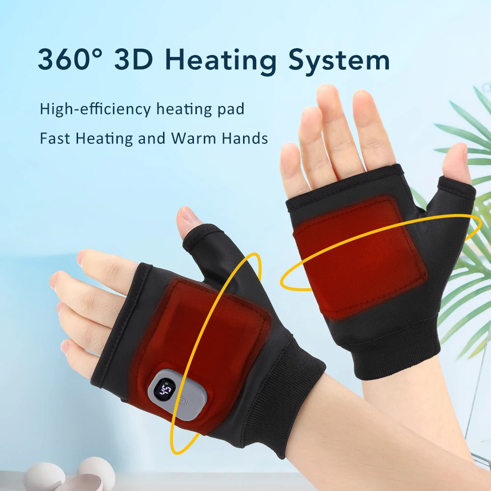USB Electric Heated Fingerless Gloves | 3-Level Warmth Heated Fingerless Gloves Vue