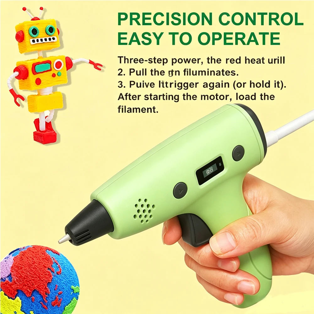 3D Printing Pen Type-C Adjustable Speed LCD Display DIY Graffiti Pen for Kids Teens PLA ABS 3D Art Craft Birthday Gift Boy Girl Vue