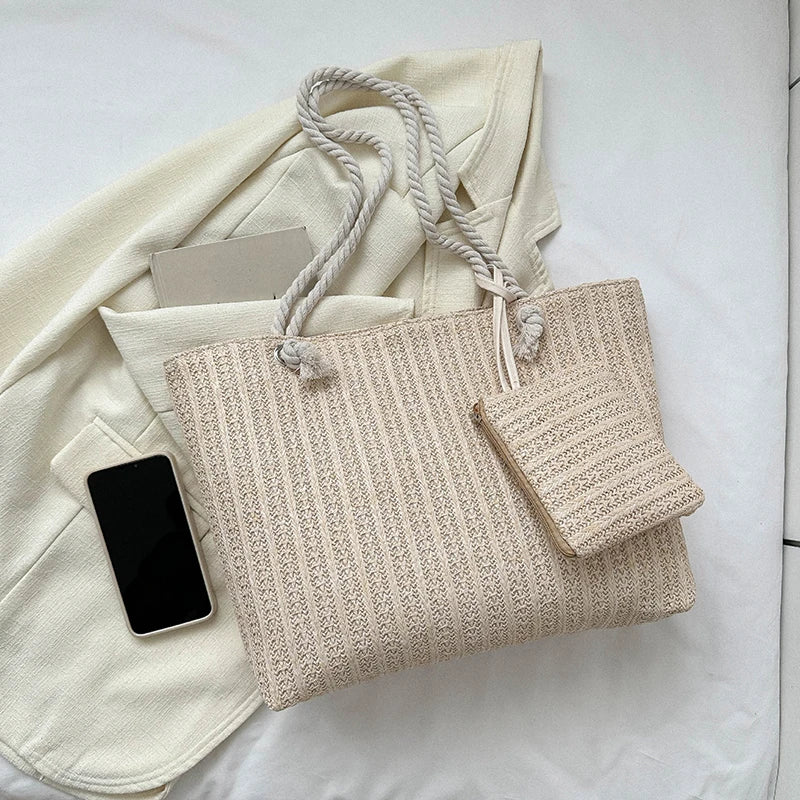 Fashion Large Capacity Straw Tote Bag Designer Women Handbags
