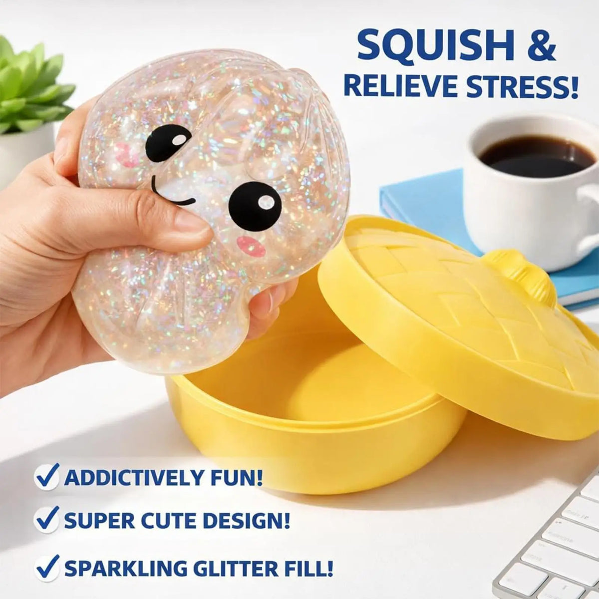 Cute Colorful Dumpling Squeeze Toy Cartoon Squeeze Dough for Kids Adult Party Favors Easter Basket Stuffers Classroom Home Vue