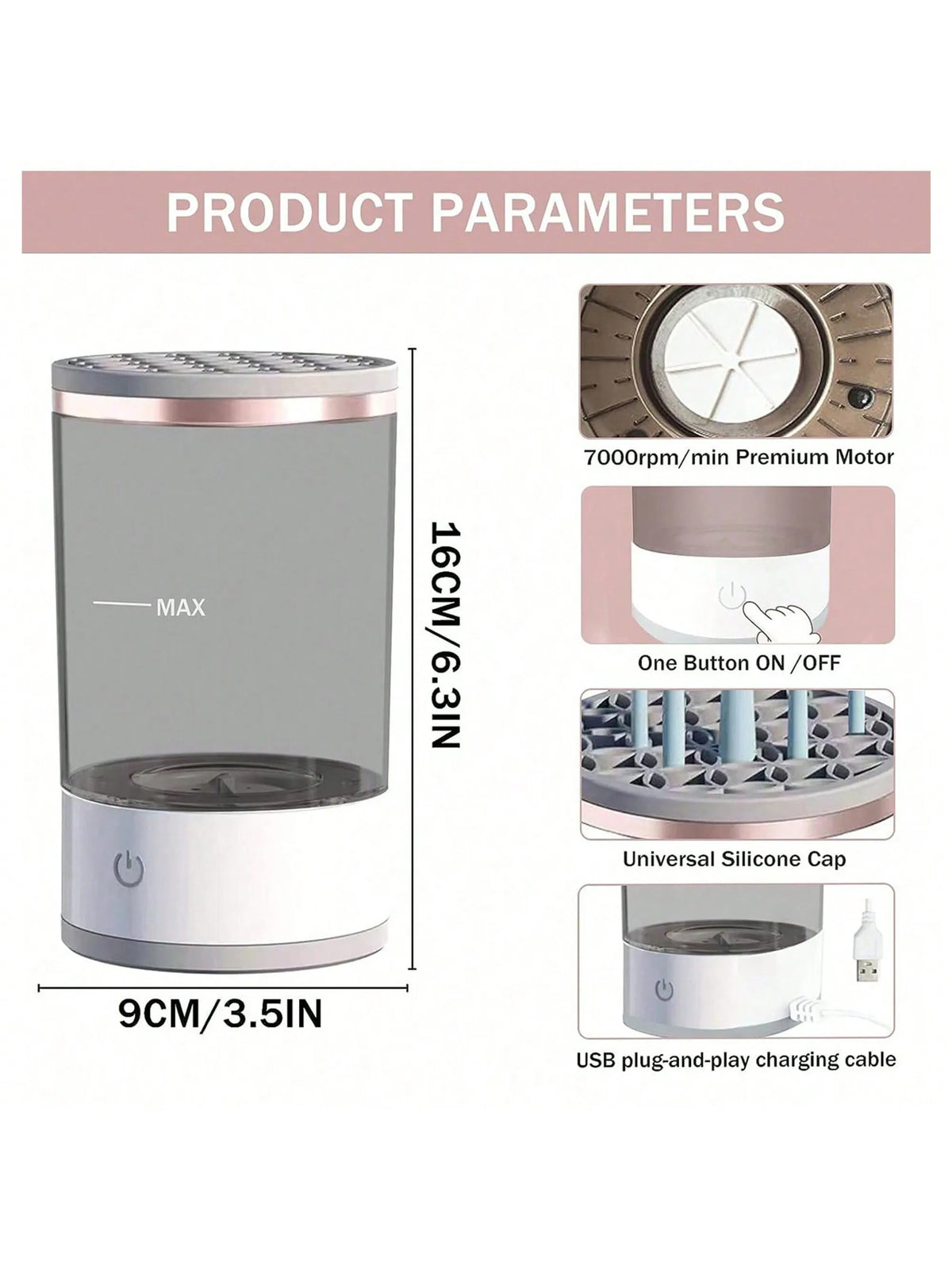 Electric Makeup Brush Cleaner Machine Vue