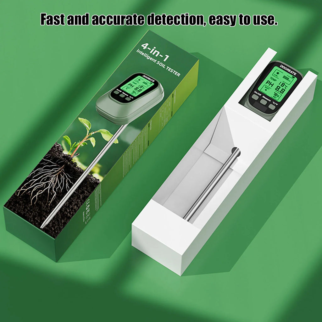 4-in-1 Soil Test Meter – pH, Moisture, Temp & Sunlight Soil Test Meter Vue