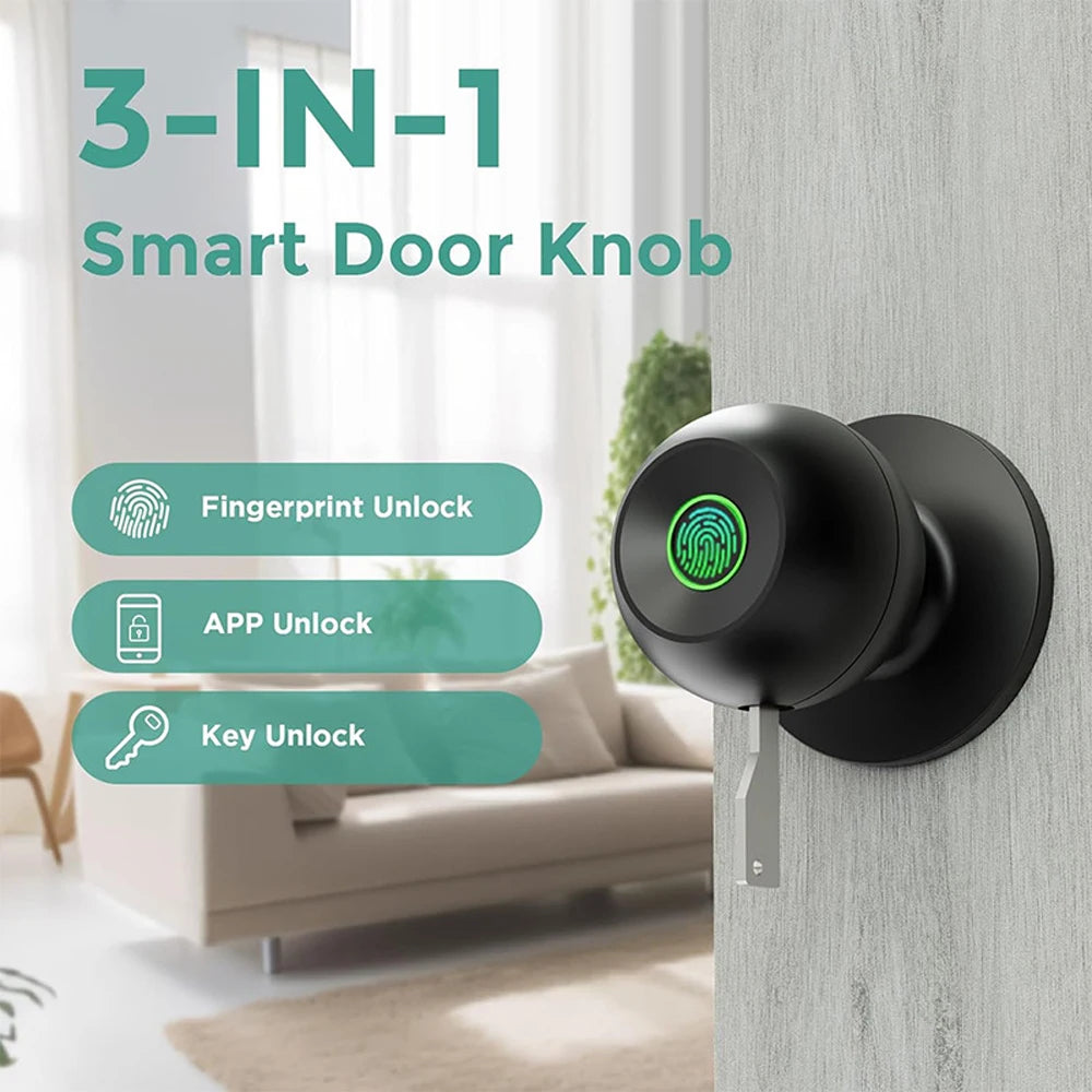 Type-C Fingerprint Lock Bluetooth Tuya APP Control Smart Door Lock Keyless Door Handle Fingerprint Electronic Door Lock Vue