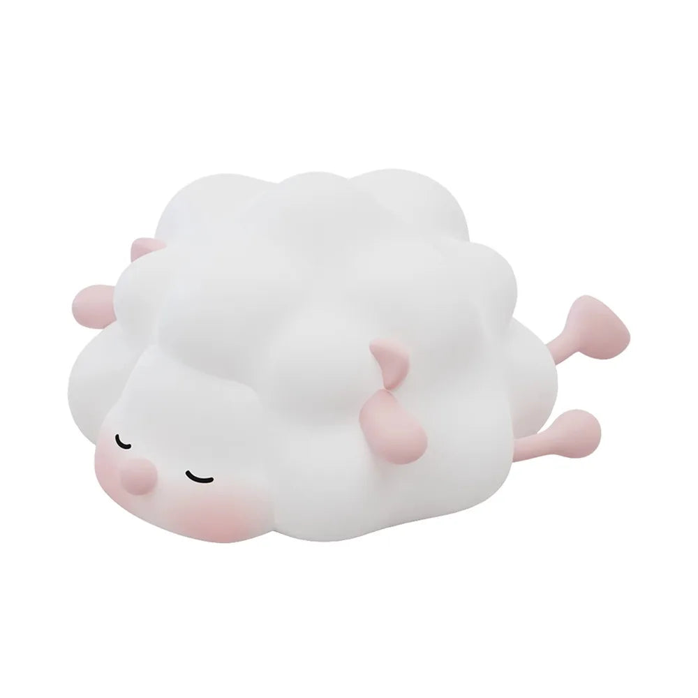 Touch Sensor Silicone Lamb Night Light Three Level Dimmable LED Sheep Night Lamp Ambient Lighting Timer Function Vue Style A