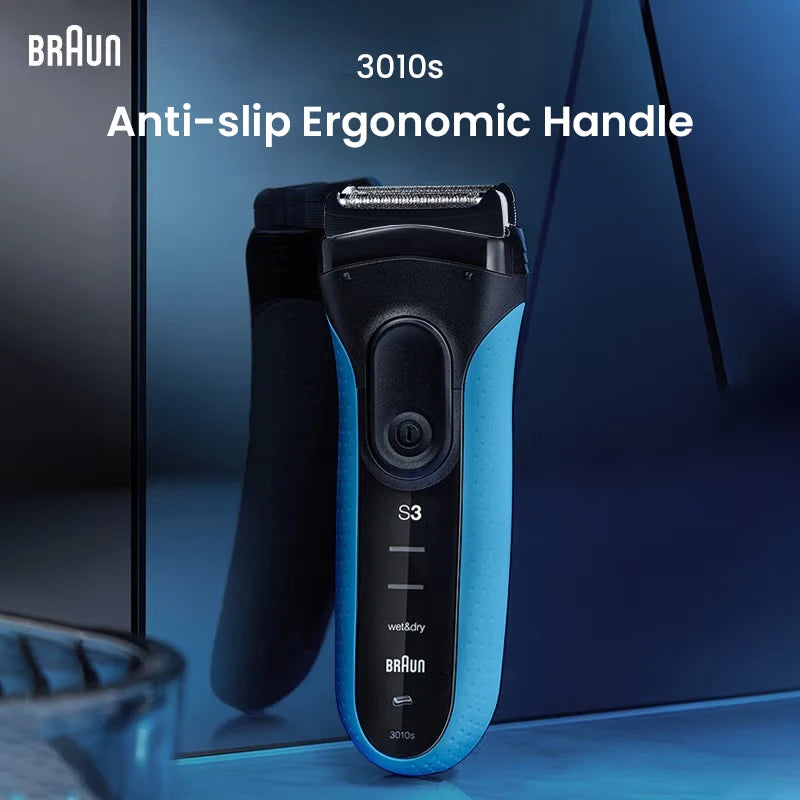 Braun Electric Razor Blue Series 3 Reciprocating Shavers for Men Rechargeable Waterproof Wet Dry Shaving Machine for Travel Vue
