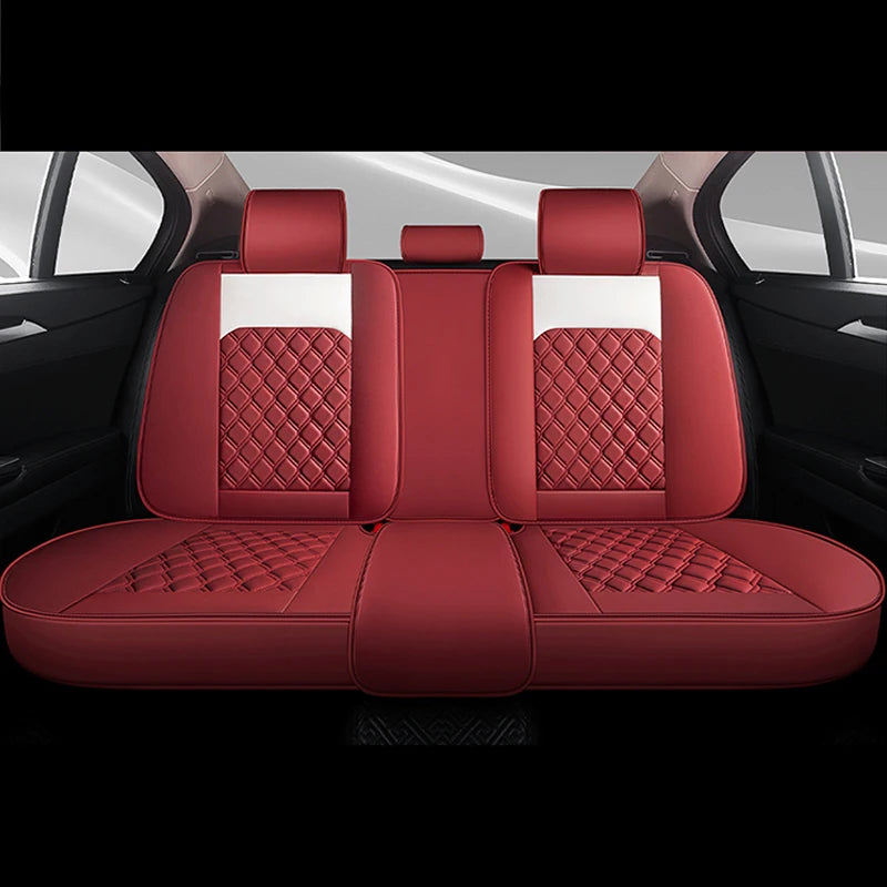 Cartoon Faux Leather Car Seat Covers for SUV Pick-up Truck Sedan Universal Breathable Anti-Slip Driver Seat Cushion (Full Seat) Vue