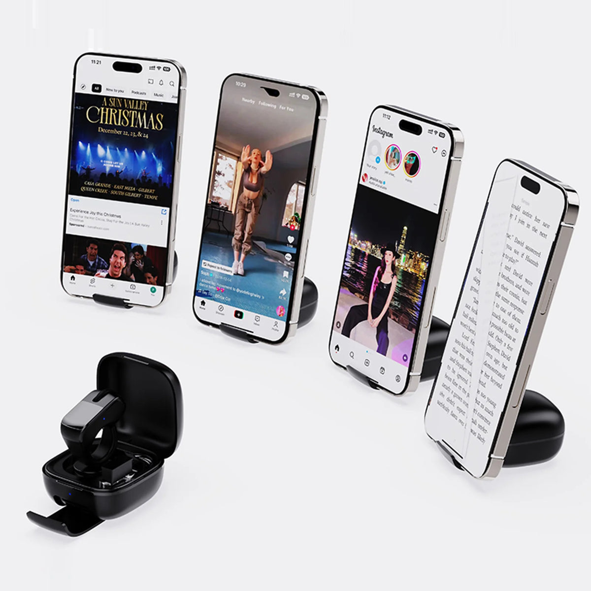 Bluetooth Ring Touch Screen Remote Control for iPhone Android Video Scrolling Ebook Page Turner Music Playback Photo Shutter Vue
