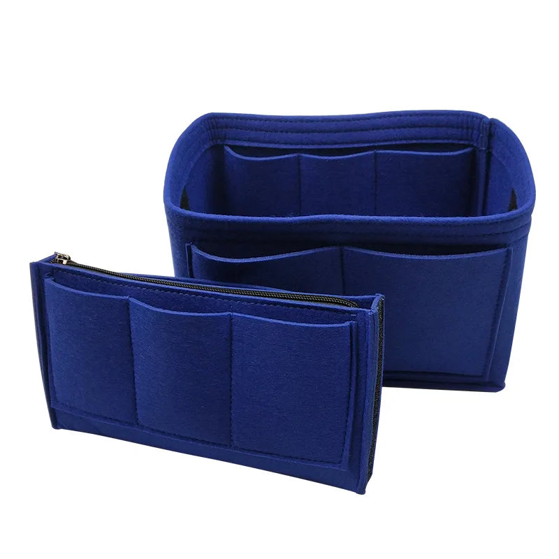 Felt Purse Organizer Insert with Multi Pockets Bag-in-Bag Liner for Handbags Backpacks Travel Makeup Storage Bag Vue