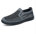 Men's Mesh Breathable Slip-On Flat Shoes | Sizes 39–47 Men's Slip-On Shoes Vue B-W1901-Grey 43