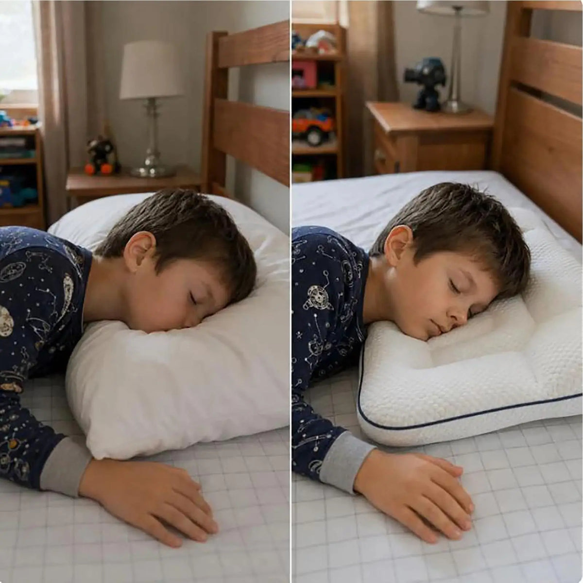Double-Sided Breathable Child Pillow, Supportive Toddler Sleeping Pillow for Boys & Girls, Portable Travel Pillow for Home Car Vue