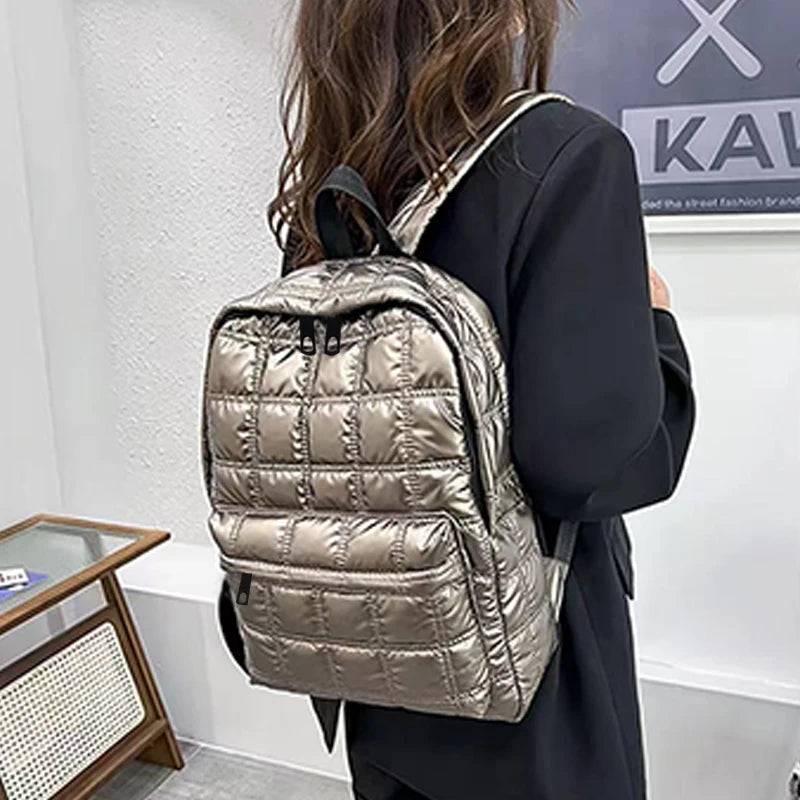 Trendy Stylish Shiny Backpack Multi-color Adjustable-strap