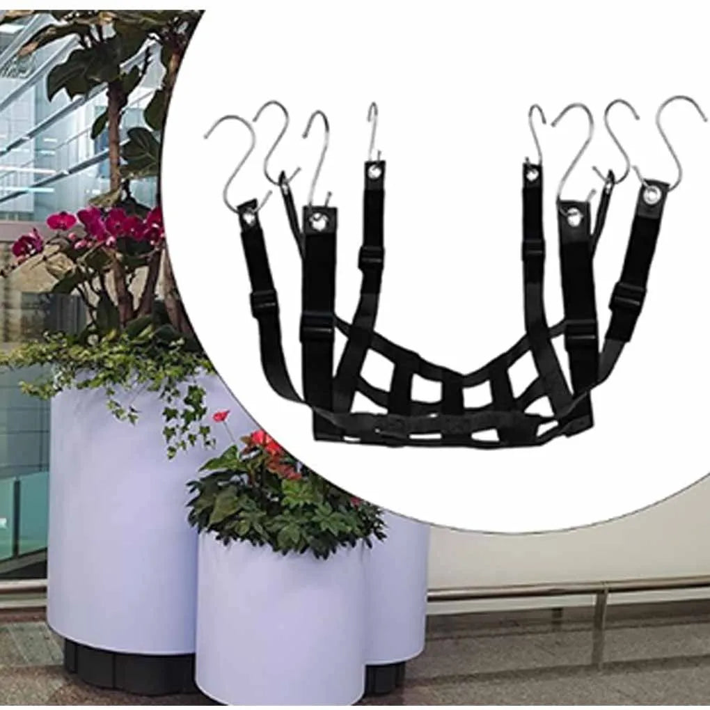 40x40cm Planter Lift Insert Net Djustable Height Plant Lift Net Hanger With 8 Hooks For Plant Flower Pots Containers Vue