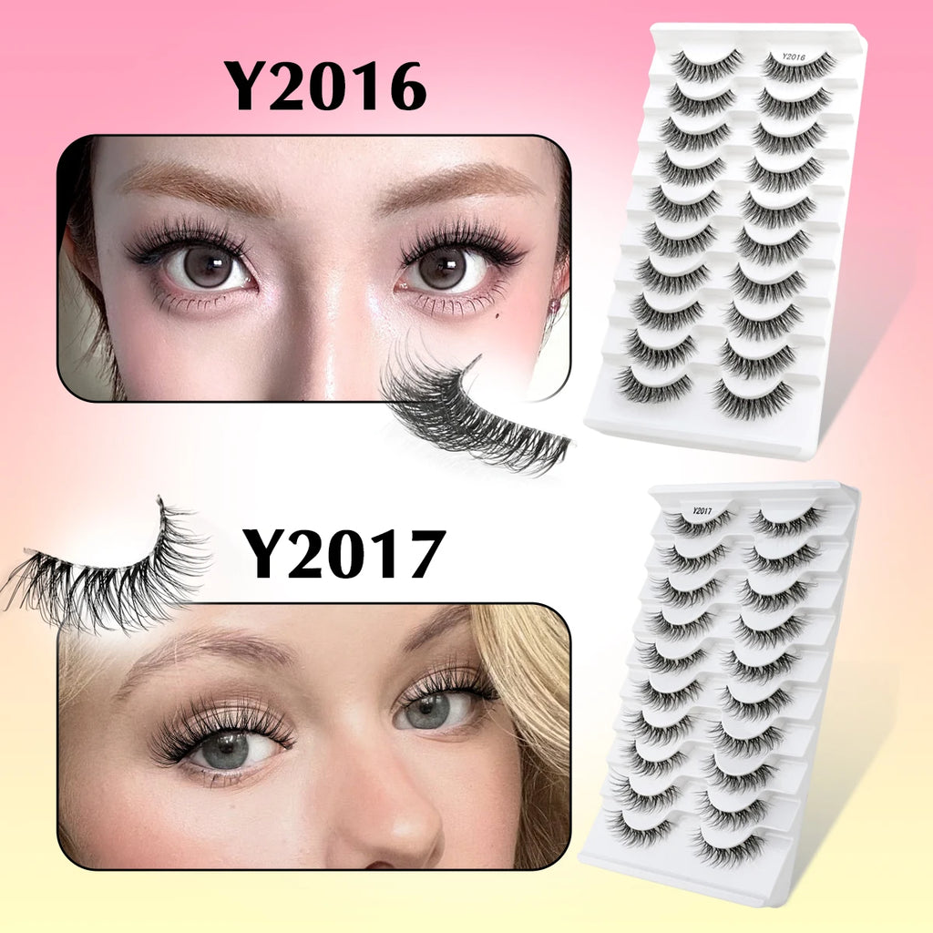 New Lashes False Eyelashes 5/10 Pairs Half Lashes Fake Mink Lashes Makeup Cat Eye Eyelashes Faux Cils Natural Eyelash Extension Vue