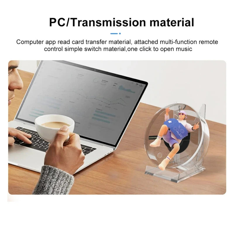Mini 3D Holographic Projector Fan Desktop LED Advertising Machine Hologram Picture Video Display Remote Control with Stand Vue