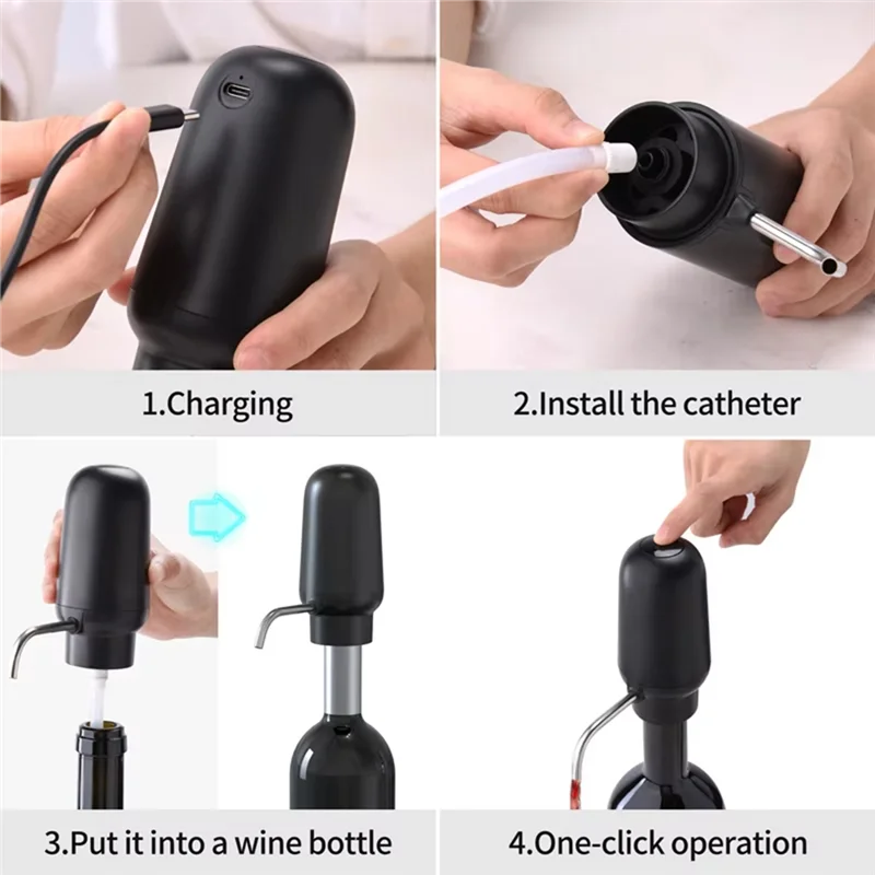 ABKW-Whiskey Red Wine Pump Dispenser Electric Wine Decanter Aerator Dispenser Professional High End Liquor Pump Adjustable Vue