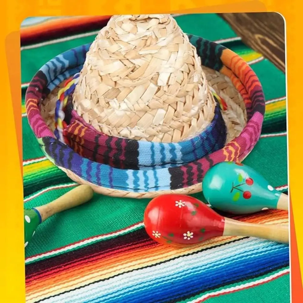 Dog Cat Straw Woven Sun Hat Cap Cute Puppy Mexican Sombrero Pet