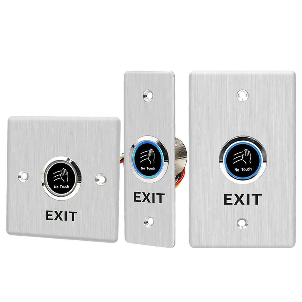 Contactless Infrared No Touch Exit Button IR Door Lock Release Switch Metal Button for Access Control System Outdoor Waterproof Vue