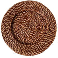 ABKW-Rattan Tray Retro Elegant Fruit Plate Round Dessert Plate Tabletop Decoration Vue Brown