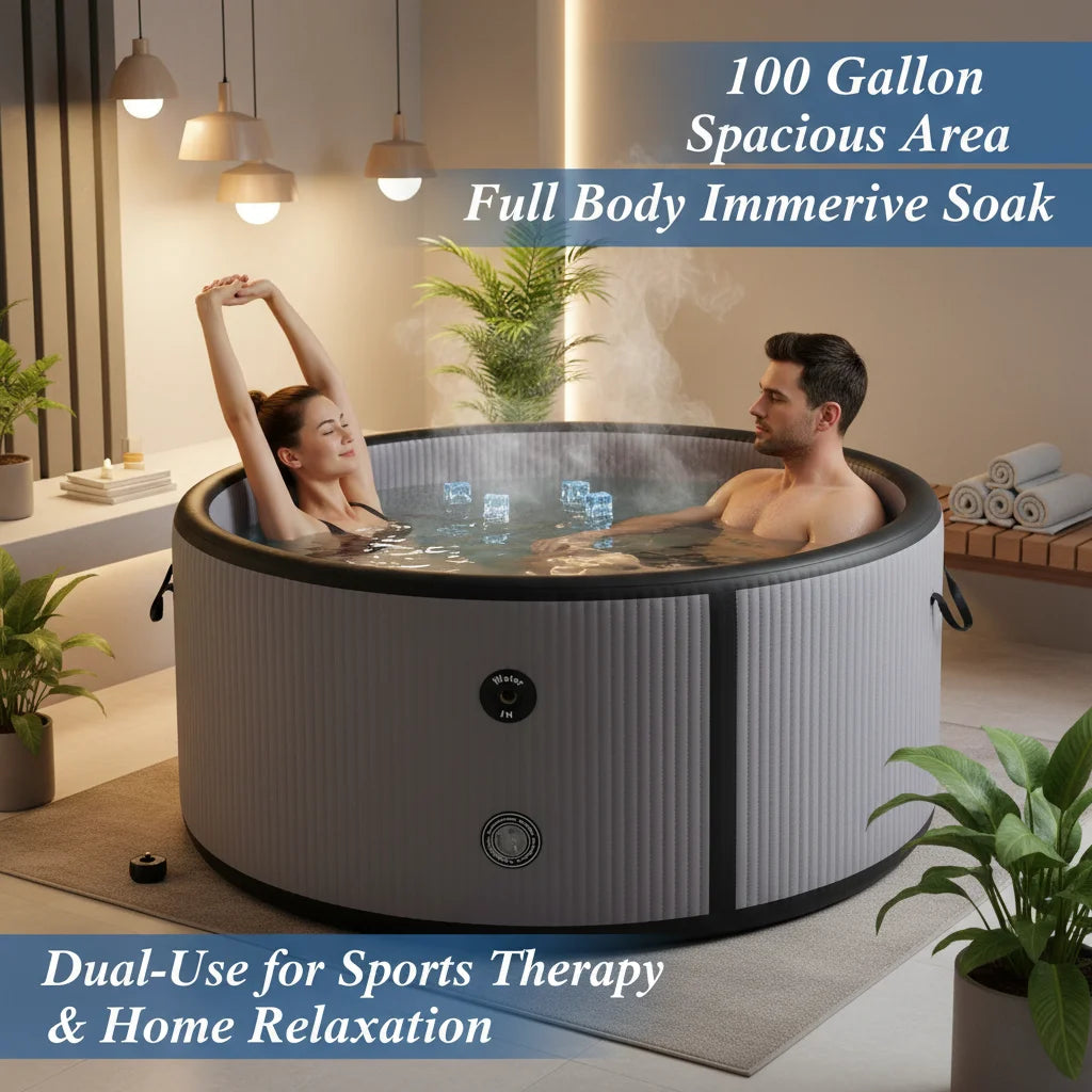 Portable Inflatable Ice Plunge Tub 100Gal | Cover & Carry Bag Inflatable Cold Plunge Tub Vue