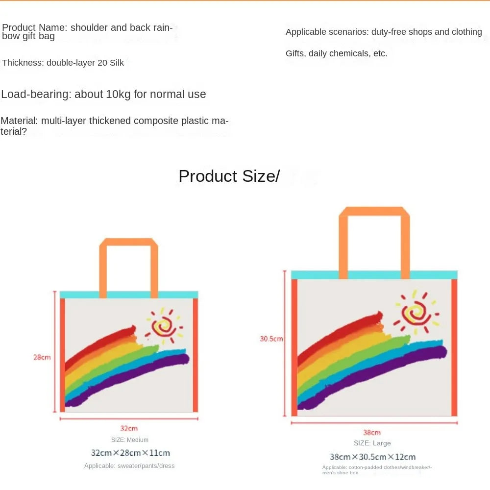 PVC Transparent Rainbow Shoulder Bag Waterproof Beach Swimming