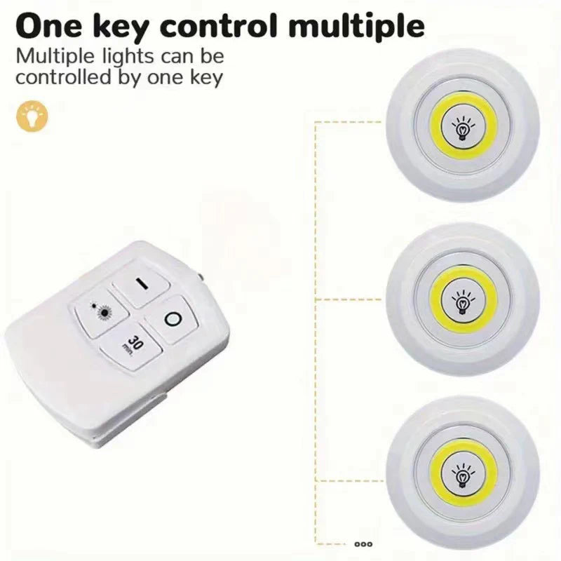 Dimmable LED Under Cabinet Light with Remote Control Battery Operated LED Closets Lights Wardrobe Bathroom lighting Night Light Vue