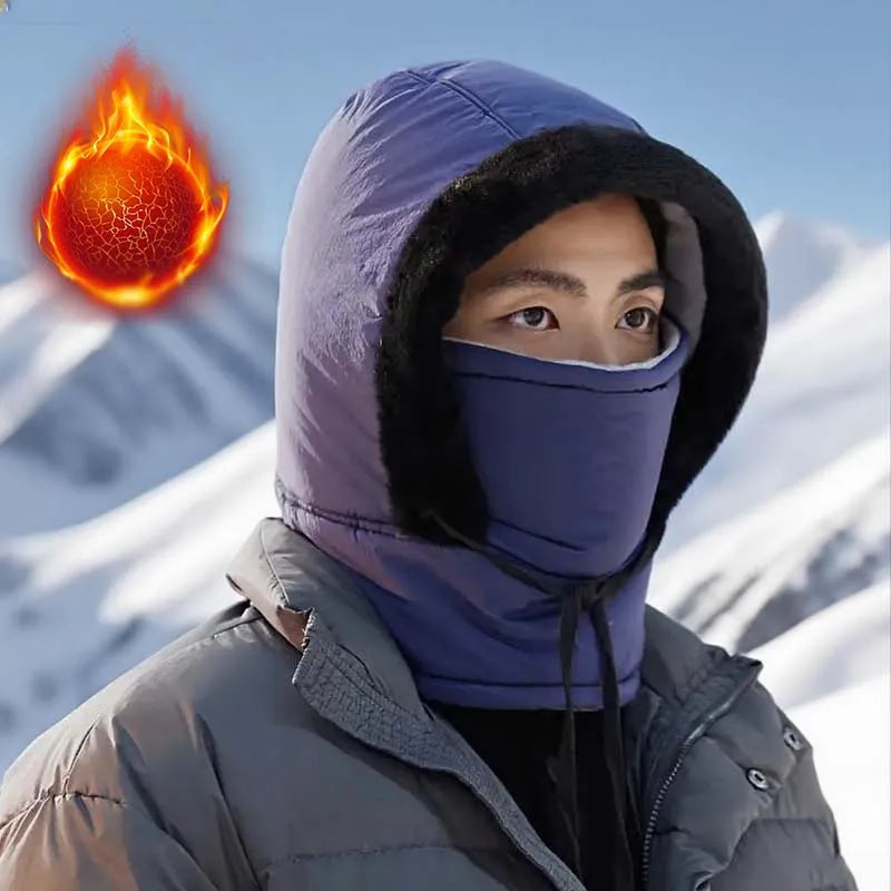 Autumn Winter Unisex Ski Hat Trapper Hat with Ear Flaps Thickened Warm Fleece Lined Cap for Outdoor Cycling Hiking Vue