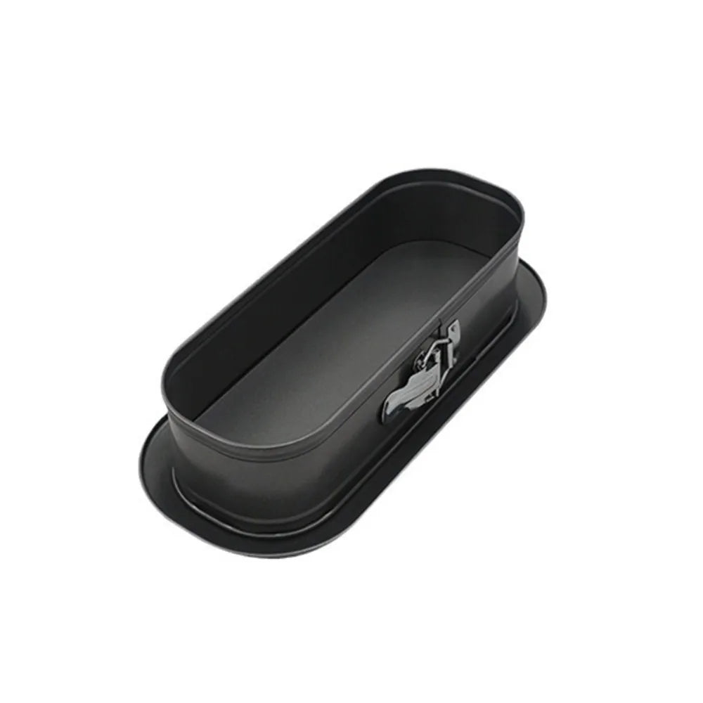Durable Carbon Steel Oval Removable Bottom Cake Pan Snap Fastener Non-Stick Chiffon Cake Pan Heat-resistant Baking Pan Oven Vue Black